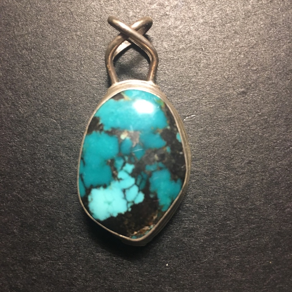 Beautifully Marbled Turquoise Pendant